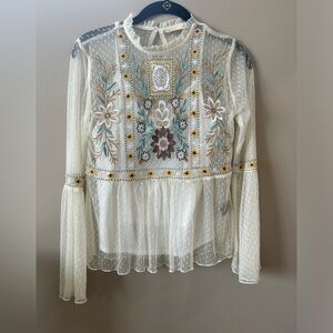 Altar’d State Halter See through embroidery white top